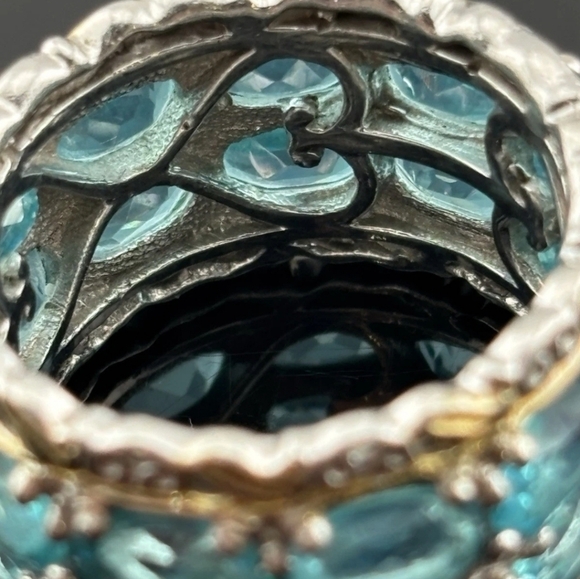 Like New Rare Estate Designer Signed Michael Valitutti Paraiba Apatite Ring - Picture 3 of 6